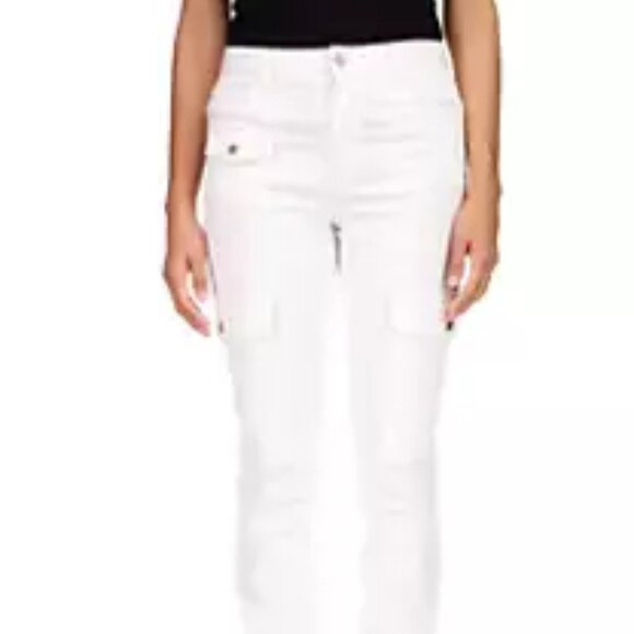 New SANCTUARY COTTON Poppy Solid Bootcut Chino Cargo Pants in White 298BJ0 - Picture 5 of 8
